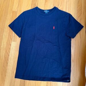 Polo Cotton Tee in Navy Blue with red pony logo - size med (10/12)